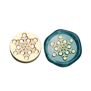 Sceau de cire en métal de style vintage pour Noël, 2,5 cm, motif flocon de neige et renne, pour la décoration artisanale des fêtes - Product Image 3