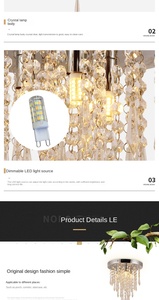 Exquis Argent Cristal Hôtel Villa Allée Entrée Plafonnier En Gros Au Détail Salon Couloir Décoratif Plafonnier - Product Image 4