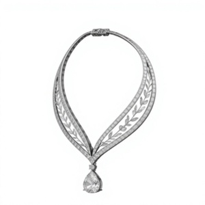 Collier en argent 925 plaqué or avec pendentif goutte d'eau en moissanite, bijou vintage pour femme, idéal pour une fête ou comme cadeau - Product Image 2