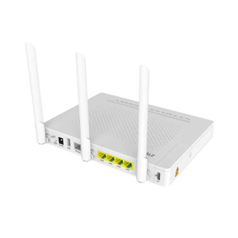 Gebruikt Ftth Zte F670 4GE + 2 Potten + Usb + Wifi Gpon Onu Glasvezel Met Engels Versie