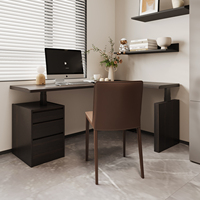Bureau d'angle en forme de L de style moderne, bureau intelligent à hauteur réglable, bureau d'ordinateur en bois massif sur mesure