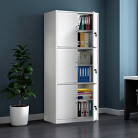 Armoire de classement de bureau moderne et minimaliste en acier épaissi, à profil bas, réglable et verrouillable, avec porte vitrée, type divisé