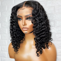 Perruque Bob 2x6 HD Lace Closure Cheveux Humains Bruts Bouclés Birmans Sans Colle Pré-Pluckée Densité 250% pour Femmes Noires