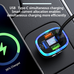 Nuevos productos 2024 adaptador de cargador de coche USB C multipuerto con pantalla de voltaje 6 en 1 carga súper rápida para iPhone 16 15 Samsung - Product Image 2
