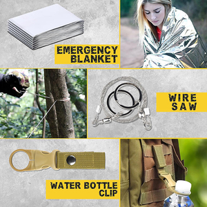 Ensemble d'outils tactiques de camping d'urgence 16 en 1 et kit de survie pour les aventures en plein air, cadeau pour les familles - Product Image 6