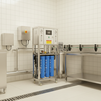 Système de traitement d'eau RO 500LPH 3200GPD à flux direct pour la production d'eau en bouteille, en acier inoxydable 304