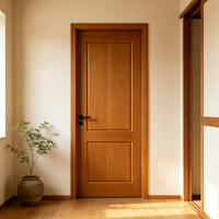 Pintu Kulit WPC Tahan Air Langsung dari Pabrik, Rangka Isi Busa XPS, Pintu Interior Modern Baru, Tahan Api, Kedap Suara untuk Hotel