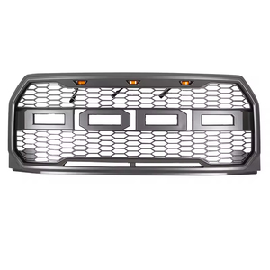 Rejilla de malla estilo Raptor en negro mate con emblema y luz LED para Ford <span class=keywords><strong>F150</strong></span> (modelos 15-17) - Product Image 3