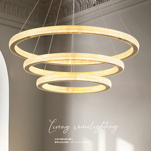 Modern Minimalist Designer Aluminum Acrylic LED Circular Art Chandelier Postmodern Luxury Pendant <b>Light</b> for Living <b>Dining</b> - Product Image 5