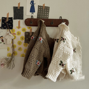 <span class=keywords><strong>Cardigan</strong></span> décontracté au <span class=keywords><strong>crochet</strong></span> pour bébé fait à la main 2025 pour petites filles hiver vêtements d'extérieur pour bébés printemps automne haut pour petites filles - Product Image 3