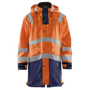 BLAKLADER - 432620055389XS Manteau de pluie Hi-Vis Niveau 3 Orange/Bleu marine-EAN 7330509570388 PROTECTION TOUT TEMPS - Product Image 1
