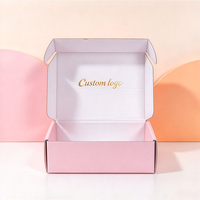 Boîtes d'expédition postales en carton ondulé recyclables à faible MOQ, personnalisables avec logo, roses, pour emballage cadeau, chaussures, vêtements, pour petites entreprises