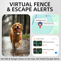 Rastreador GPS 4G para Mascotas, Monitor de Salud, Seguimiento de Actividad 24/7, Diagnóstico Veterinario por IA, Geocerca, Seguimiento en Tiempo Real, Más de 20 Horas de Batería, Silicona