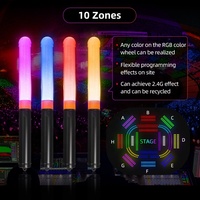 Barra de Luz LED Inalámbrica DMX con Sincronización, Control Remoto de 433MHz, Batería AAA, Alcance de 200M para Estadios de Fútbol y Conciertos - Barra RGB Personalizable