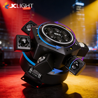Lumière de scène DJ LED DMX à 6 bras, effet stroboscopique, lumière laser RGBW 150W, lumière de fête, faisceau mobile à télécommande pour mariage, parc à thème