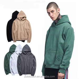 Usine personnalisé Streetwear français éponge coton goutte épaule pull 380 400 Gsm poids lourd surdimensionné sweats à capuche unis pour hommes - Product Image 2