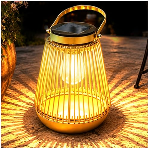 Creative Iron Metal <b>Solar</b> <b>Lantern</b> Outdoor Waterproof Detachable Patio Table Decoration Light for <b>Garden</b> Pavilion - Product Image 3