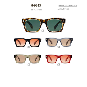 Gafas de sol rectangulares con montura completa, montura negra, lentes naranjas degradados, 100% protección UV, protección solar unisex para adultos - Product Image 4