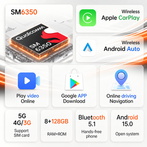 กล่อง PlayAiBox ระบบ Android <span class=keywords><strong>15</strong></span> สำหรับรถยนต์ BMW ชิปประมวลผล Qualcomm 6350 หน่วยความจำ <span class=keywords><strong>8</strong></span>+128GB รองรับ Wireless CarPlay พร้อมอะแดปเตอร์วิดีโอในตัว ระบบนำทาง GPS รองรับ YouTube และ Netflix - Product Image 3