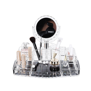 GREENSIDE <span class=keywords><strong>Contenitore</strong></span> Multifunzionale Ecologico Rettangolare con Texture a Diamante, Trasparente, per <span class=keywords><strong>Gioielli</strong></span> e Trucchi, con <span class=keywords><strong>Specchio</strong></span>, Nuovo Stile - Product Image 6