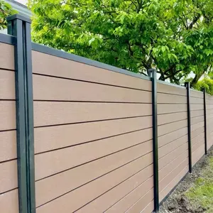 Wholesale Wooden Composite Grey Sanded Fencing Board Uv Resistance Anti Water Fence Pan For Outside Garden Yard Protecting Kid