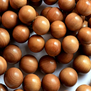 20mm Natural Sandalwood Prayer Mala Beads hand chain and Red meditation Wooden Carving <b>Buddha</b> Beads Round Pattern - Product Image 1