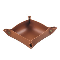 Nouveau style 2026 : Organisateur de bureau coloré pour clés, pièces de monnaie et bonbons, en cuir PU et cuir véritable, plateau de rangement pour bijoux