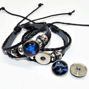 Ventas calientes <span class=keywords><strong>en</strong></span> <span class=keywords><strong>pareja</strong></span> Europea americana 12 letreros de estrellas multicapa tejido luminoso Punk cielo estrellado PU conjunto de pulsera de cuero - Product Image 5