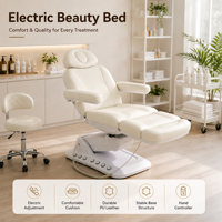 Lit de spa facial LED moderne multifonctionnel réglable en hauteur avec 3 moteurs, électrique, pliable, en cuir PU haute densité pour salon de beauté
