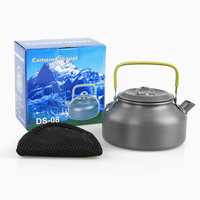 Bouilloire à eau en alumine pour pique-nique en plein air, théière, ustensiles de cuisine portables, cafetière pour 1-2 personnes, randonnée, camping, voyage, 0,8 L