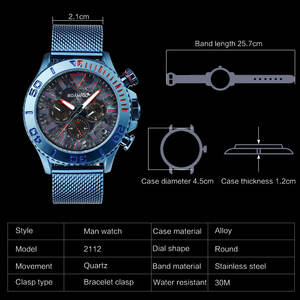 <span class=keywords><strong>Reloj</strong></span> de Pulsera <span class=keywords><strong>BOAMIGO</strong></span> de Primera Marca 2112 para Hombre, <span class=keywords><strong>Reloj</strong></span> de Cuarzo Deportivo y Elegante para Negocios, con Correa de Malla de Acero Inoxidable, <span class=keywords><strong>Reloj</strong></span> Masculino - Product Image 5