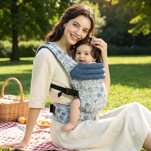 <span class=keywords><strong>Porte</strong></span>-bébé ergonomique de luxe certifié CPC CE, en denim premium, haute capacité de charge, pour bébés de 0 à 3 ans, design pliable ergonomique - Product Image 2