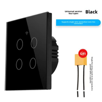 Panneau tactile intelligent Zigbee Smartlife RF433 compatible Alexa et Google Home, interrupteur lumineux 3 voies 1/2/3/4 gangs en verre, 10A Wi-Fi, luxe