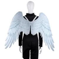 Vendita calda Halloween ali d'angelo oggetti di scena decorazione maschera Costume Mardi Gras travestimento Super Unisex diavolo nero ali d'angelo bianche