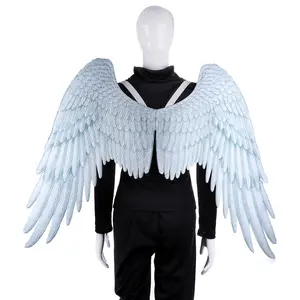 Vendita calda Halloween Angel Wings puntelli Masque Decoration Costume Mardi Gras Masquerade Super Unisex Black Devil White Angel Wings - Product Image 1