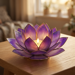 Porte-encens en coquilles de capiz, design moderne fait main, pour aromathérapie de style floral, décoration spirituelle écologique, mariages - Product Image 1