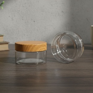 <b>Empty</b> 100ml 120ml 150ml Transparent PET Plastic Cosmetic Body Butter Containers With Transfer Plastic Lids - Product Image 1