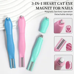 1 pièce Stylo aimanté 3-en-1 pour nail art, formes Cœur, Œil de chat, Double ligne, Lune, Serpent, French, pour vernis gel magnétique et outils de manucure - Product Image 6