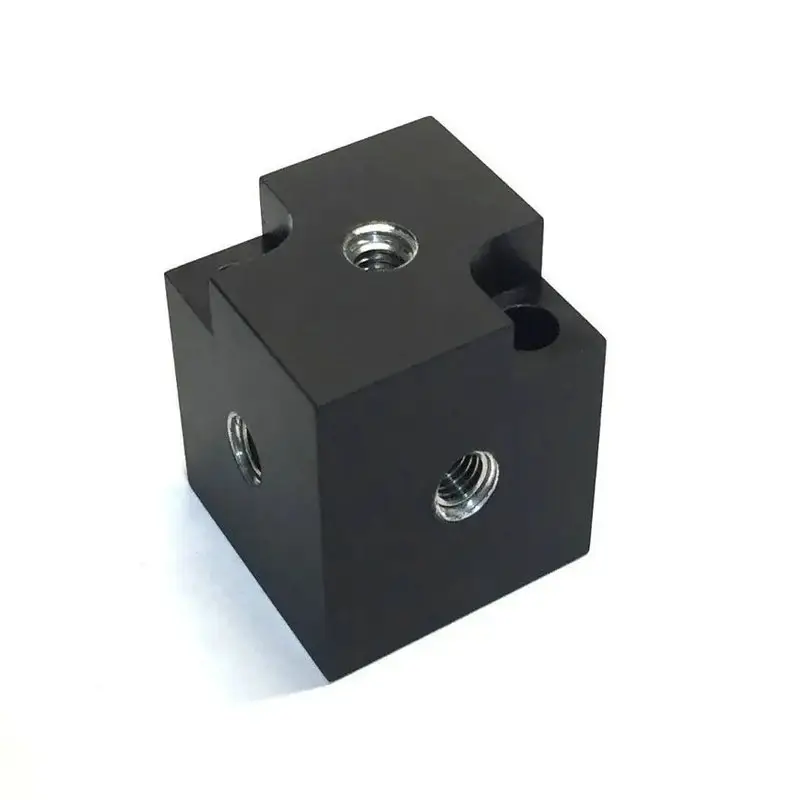 Cubo quadrado oco de aço inoxidável 316 preto roscado personalizado para montagem em metal