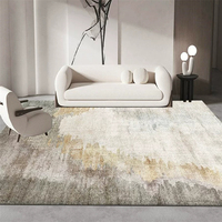 Tapis moderne de luxe en fausse fourrure de cachemire pour salon, tapis doux et moelleux antidérapant à motif marbré abstrait pour la décoration intérieure