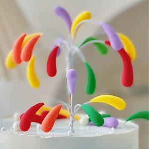 Colorful Sparkling Cake Decoration Plugin Round Reusable New Year Occasion - Product Image 4