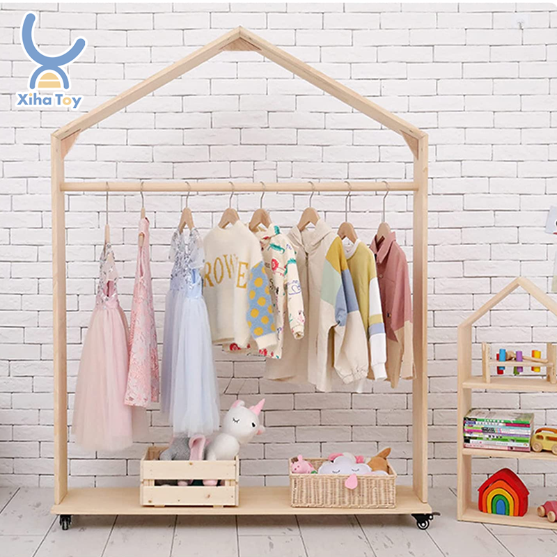 XIHA бытовые товары, детская вешалка для одежды, детская вешалка для одежды с колесами и хранилищем, подвесной шкаф, подставки для одежды, мебель