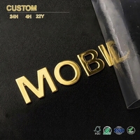 Lettres de transfert dorées métalliques personnalisées avec finition miroir 3D en relief, autocollants de transfert métalliques pour articles en cuir, impression OEM