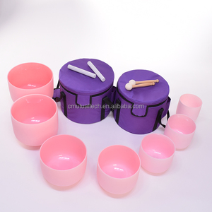 Ensemble de bols chantants Cristal 6-12 pouces Bols en cristal à son de guérison rose Thérapie par le son Yoga Meditacion Autres produits en quartz - Product Image 6