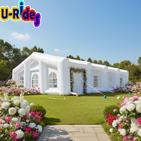 Tente Cubique Gonflable Transparente Personnalisée pour Mariages et Événements Extérieurs, Certifiée CE, Matériaux PVC/Nylon, U-Rides