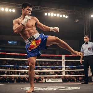 BLUE KICKBOXING Satin <b>Shorts</b> with Sublimation Thai Kickboxing/Muay Thai MMA Wear - Product Image 3