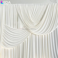 LEDA Rideau de scène plissé drapé en soie de lait personnalisé, rideau de fond de scène de mariage, plusieurs types de draperies pour mariage