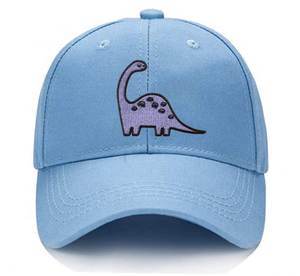 Casquettes de baseball structurées à 6 panneaux pour enfants, logo <span class=keywords><strong>dinosaure</strong></span> bleu uni, taille unique, personnalisables, réglables, style <span class=keywords><strong>papa</strong></span>, OEM - Product Image 1
