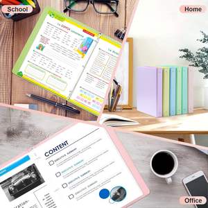 Custom Presentation Ring Binder <b>Plastic</b> Folder 1'' Office School Blue 1-Inch Round 3 Ring Binder With 2 Interior <b>Pockets</b> - Product Image 6