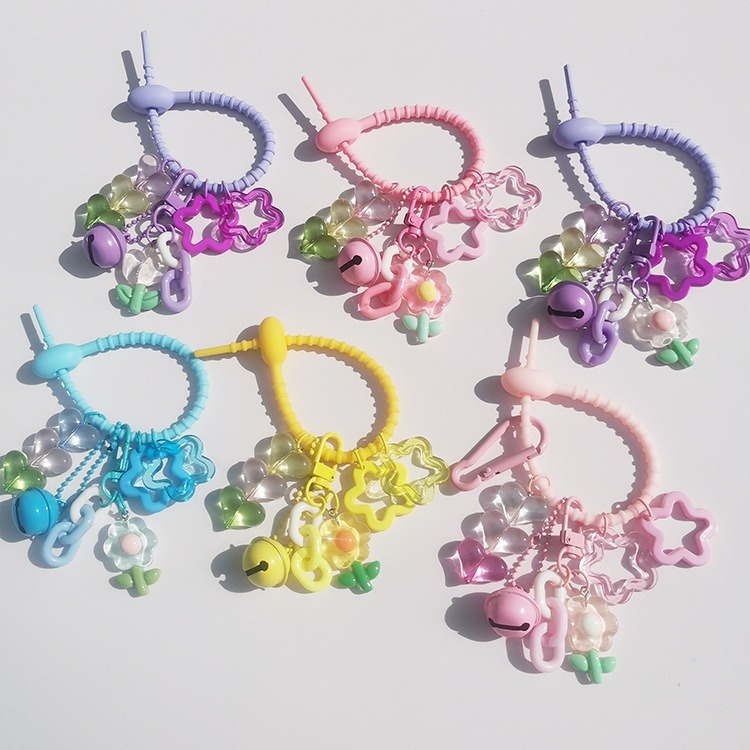 Wholesale Cute Flower Acrylic Keychain Handmade